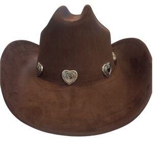 Illuma hat western style felt heart medallions cowboy cowgirl